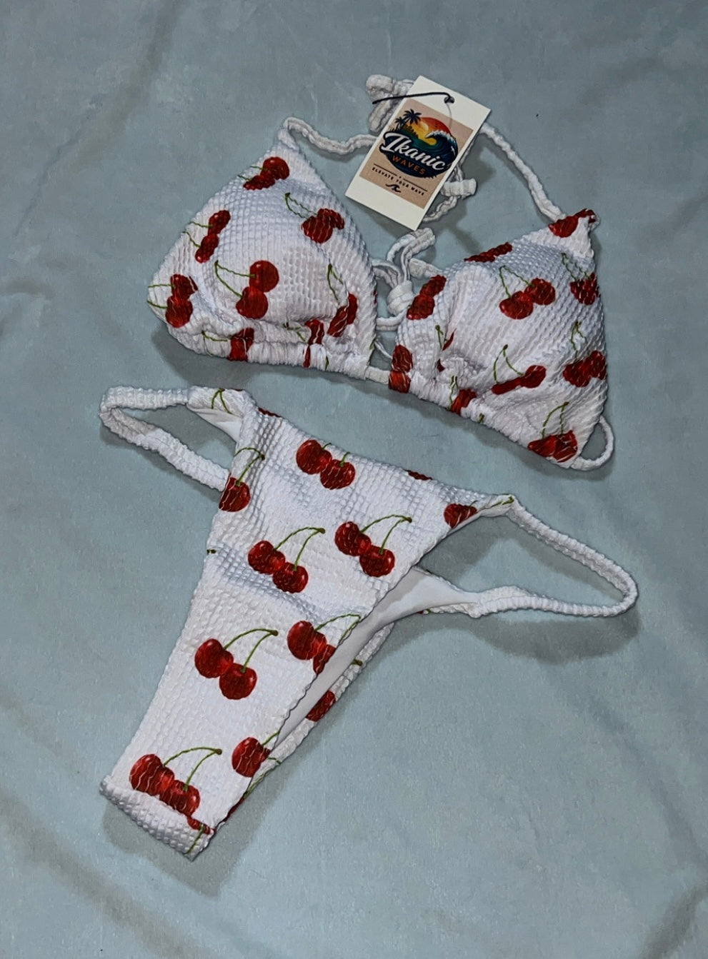 Cherry Textured Bikini Set