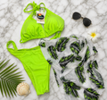 Neon Palm Paradise Bikini Set