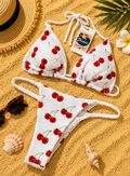 Cherry Textured Bikini Set
