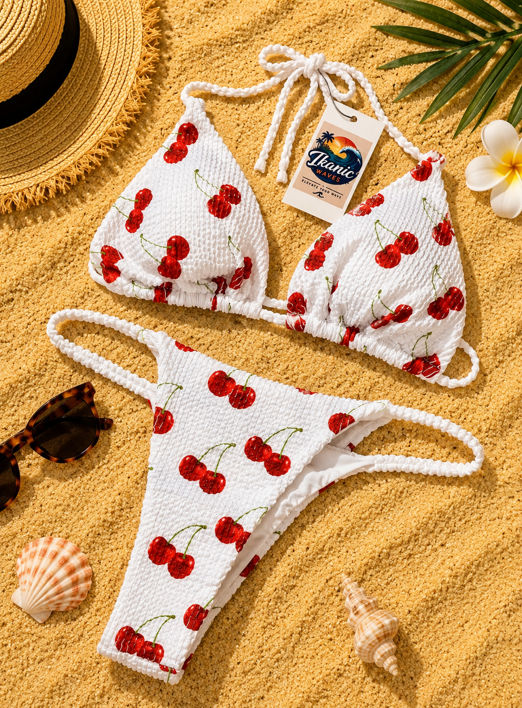 Cherry Textured Bikini Set