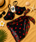 Heartbreaker 3 piece bikini with sarong