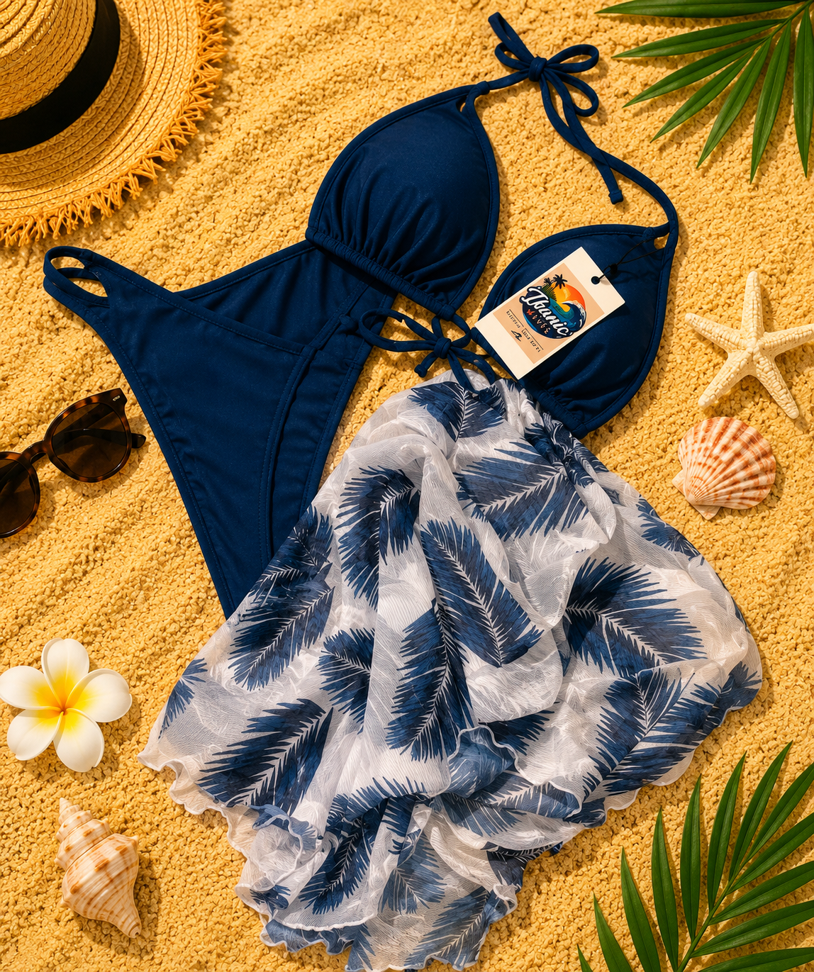 Midnight palm Tree 3 piece