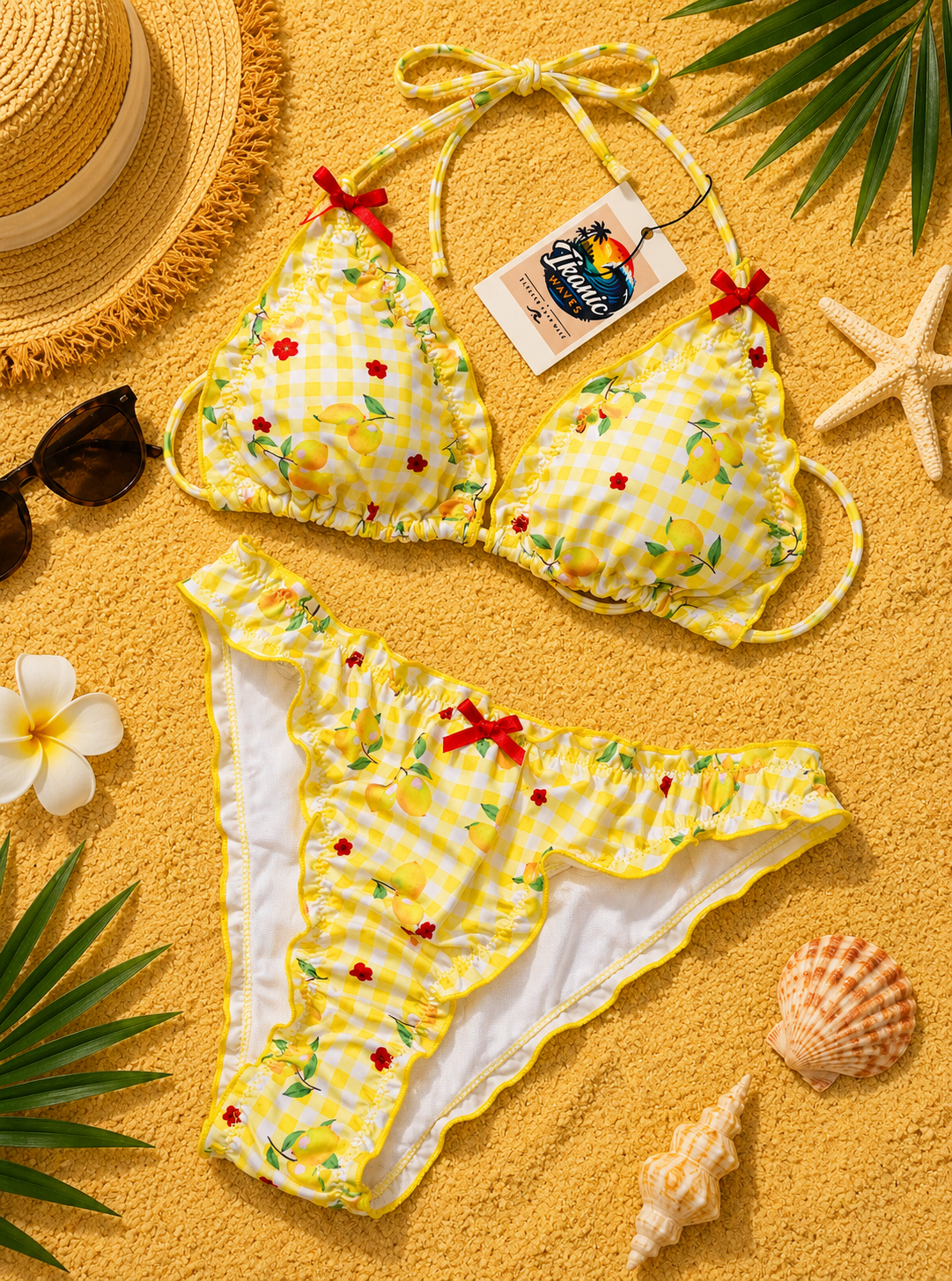 Lemon Picnic Ruffle Bikini Set 🍋